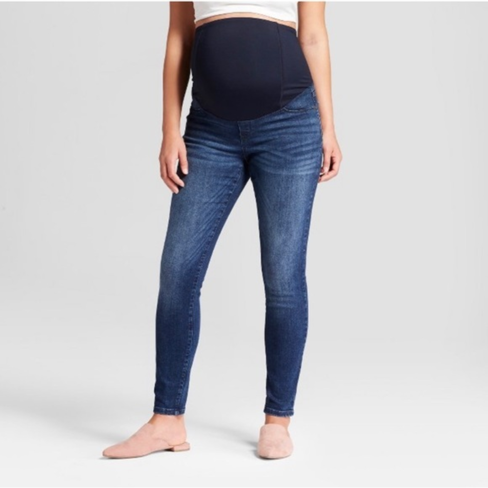 Isabel Maternity by Ingrid & Isabel Over Belly Skinny Dark Wash